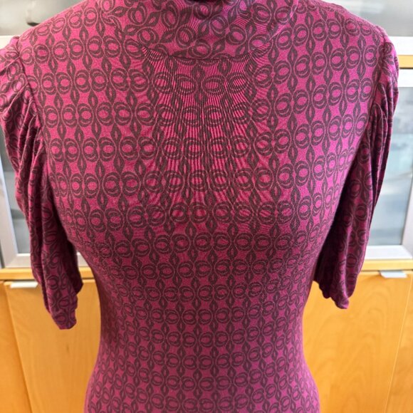 Karanina Print Silk Jersey High Neck Bubble Hem Dress Size 4 - Picture 2 of 9